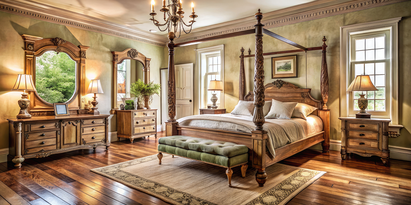 bedroom dark hardwood floors